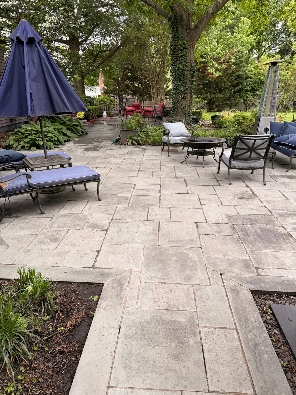 Clean stone patio