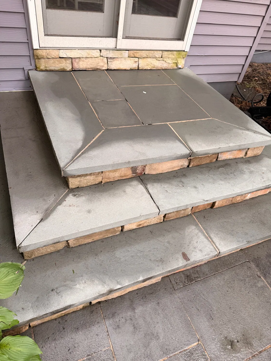 Stone steps after pressure washing