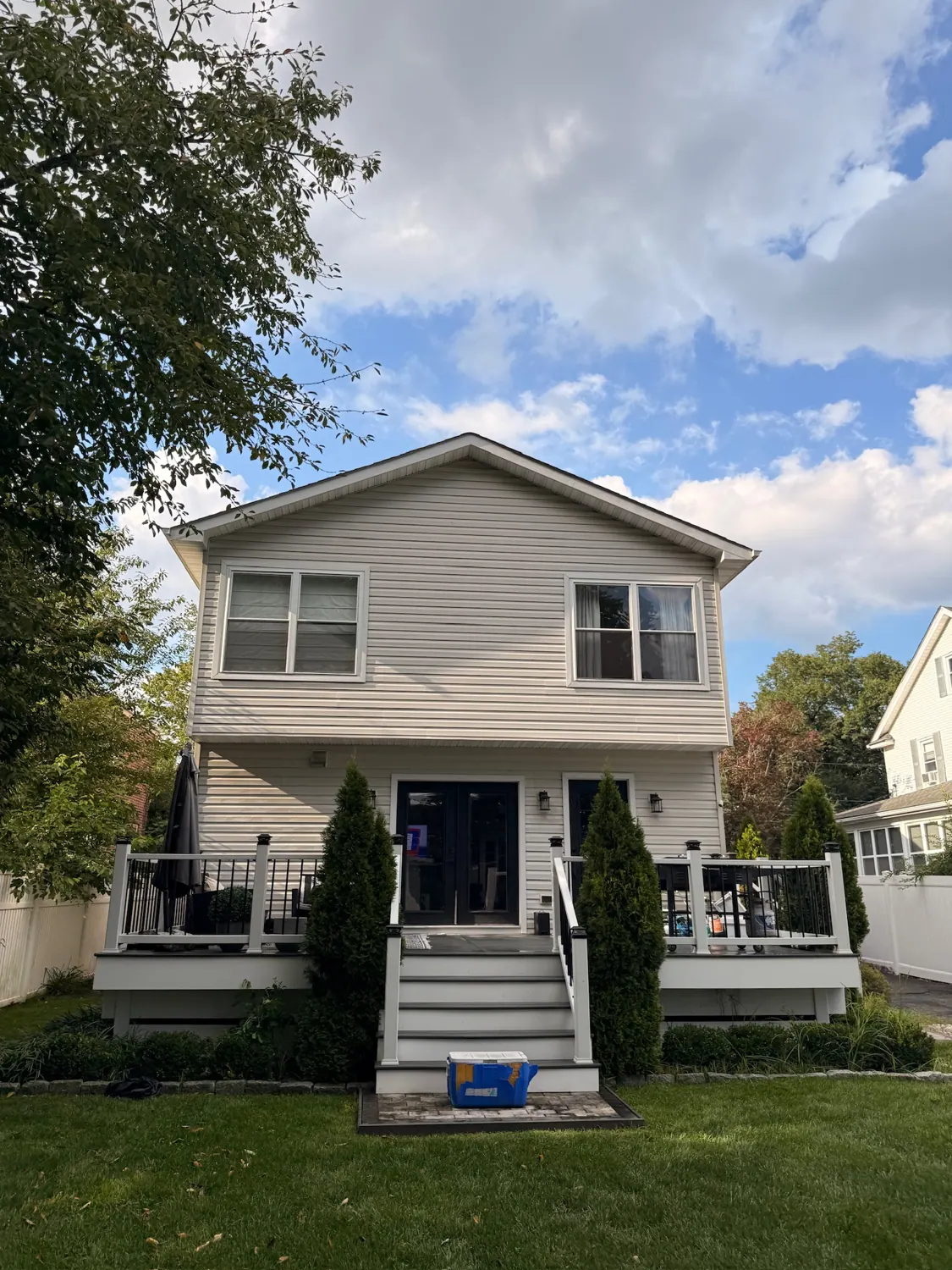 Two-story house after exterior washing
